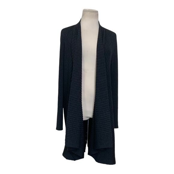 Eileen Fisher gray wool long sleeves open front cardigan sweater size large - Picture 12 of 15